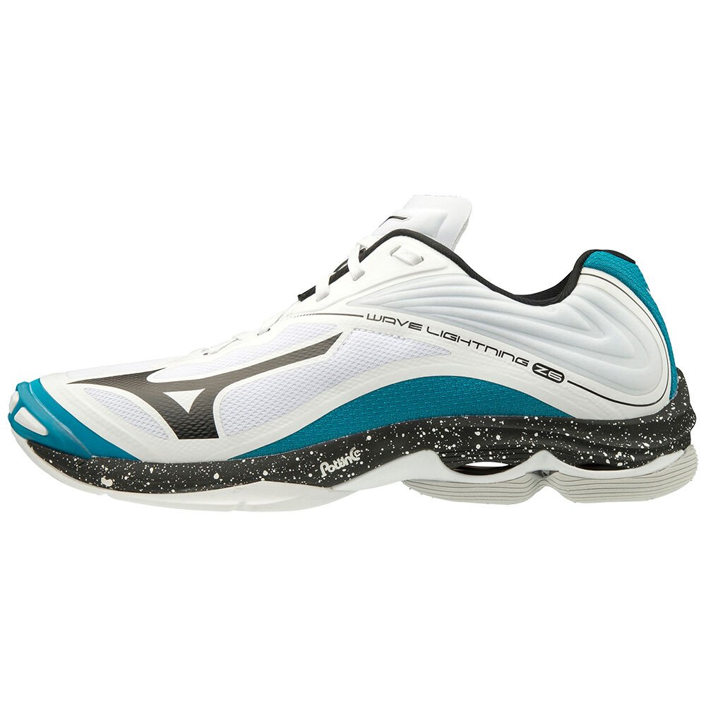 Damske Volejbalove Tenisky Mizuno Wave Lightning Z6 Biele/Čierne/Modre Vypredaj NLXK59347